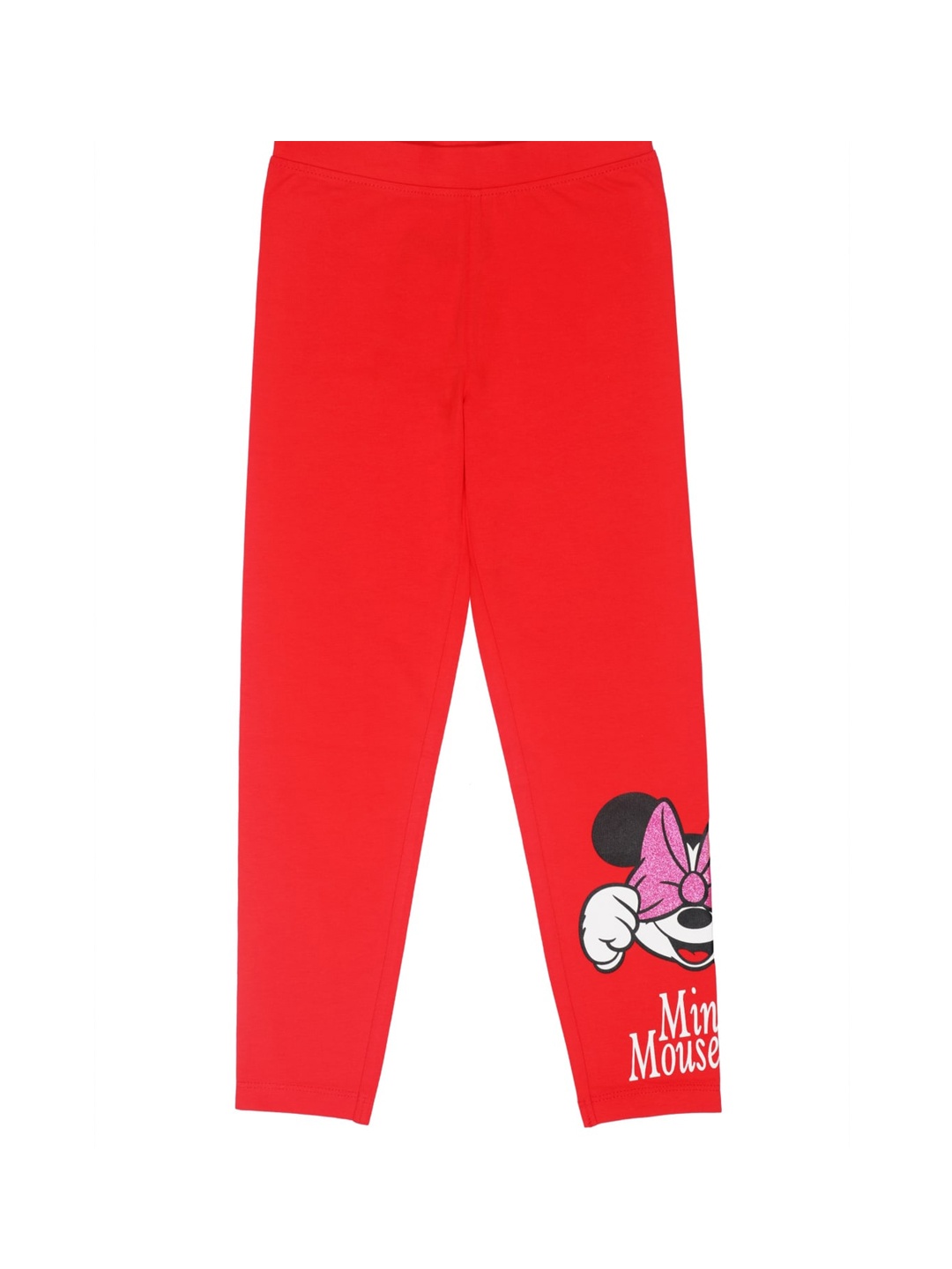 

KINSEY Girls Red Minnie Mouse Printed Ankle Length Leggings