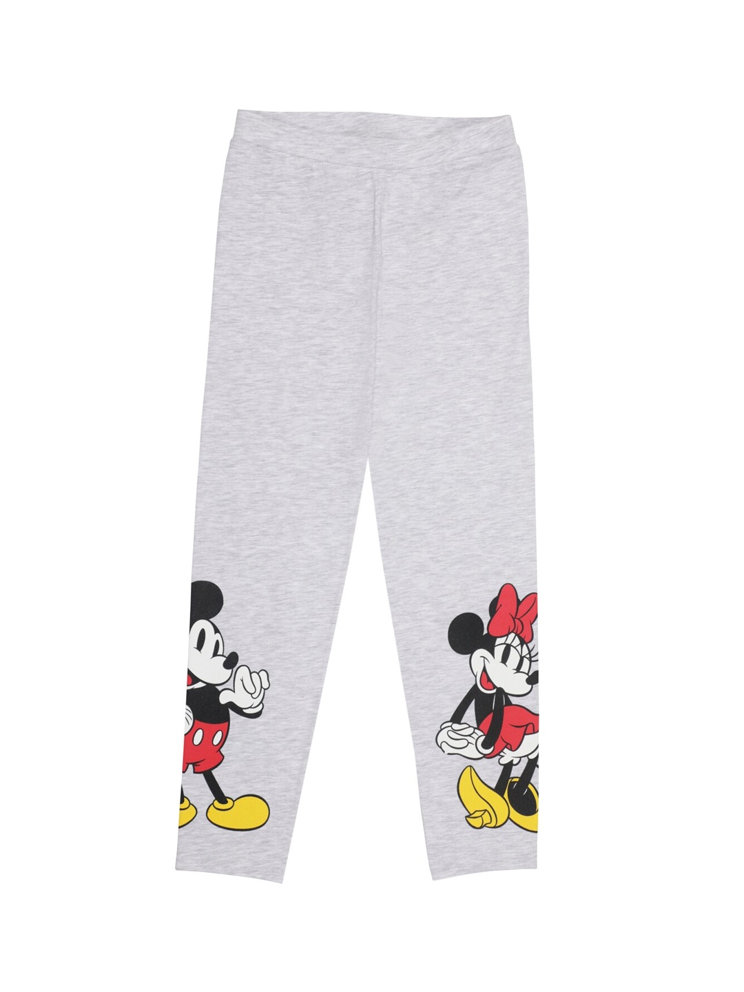 

KINSEY Girls Grey & Black Minnie Mouse Printed Ankle-Length Leggings