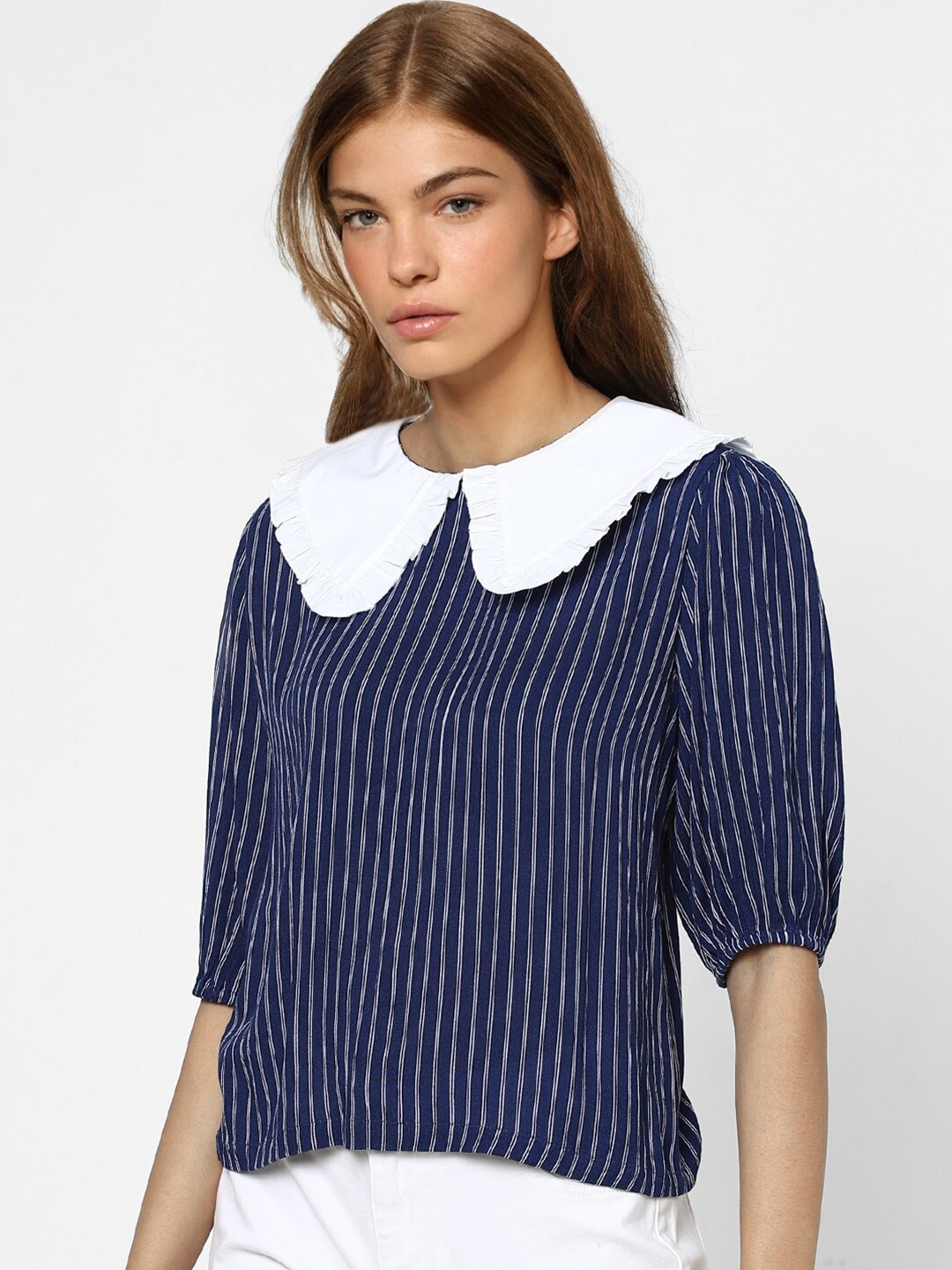 

ONLY Blue Striped Top