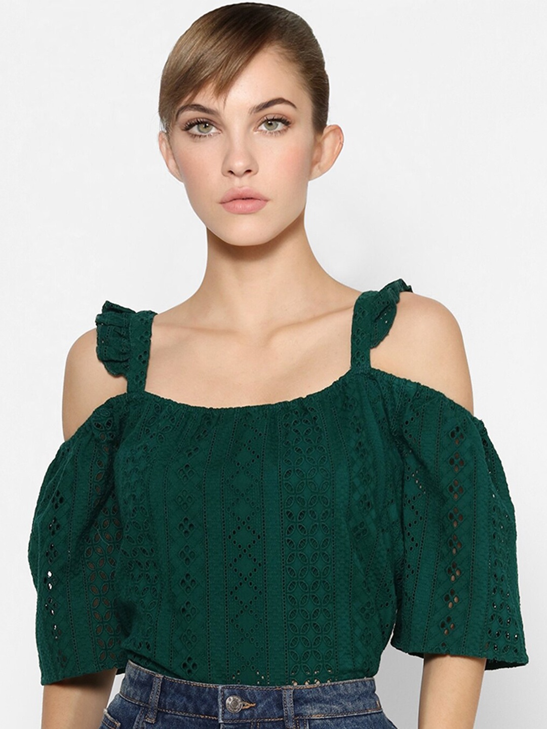 

ONLY Green Self Design Top