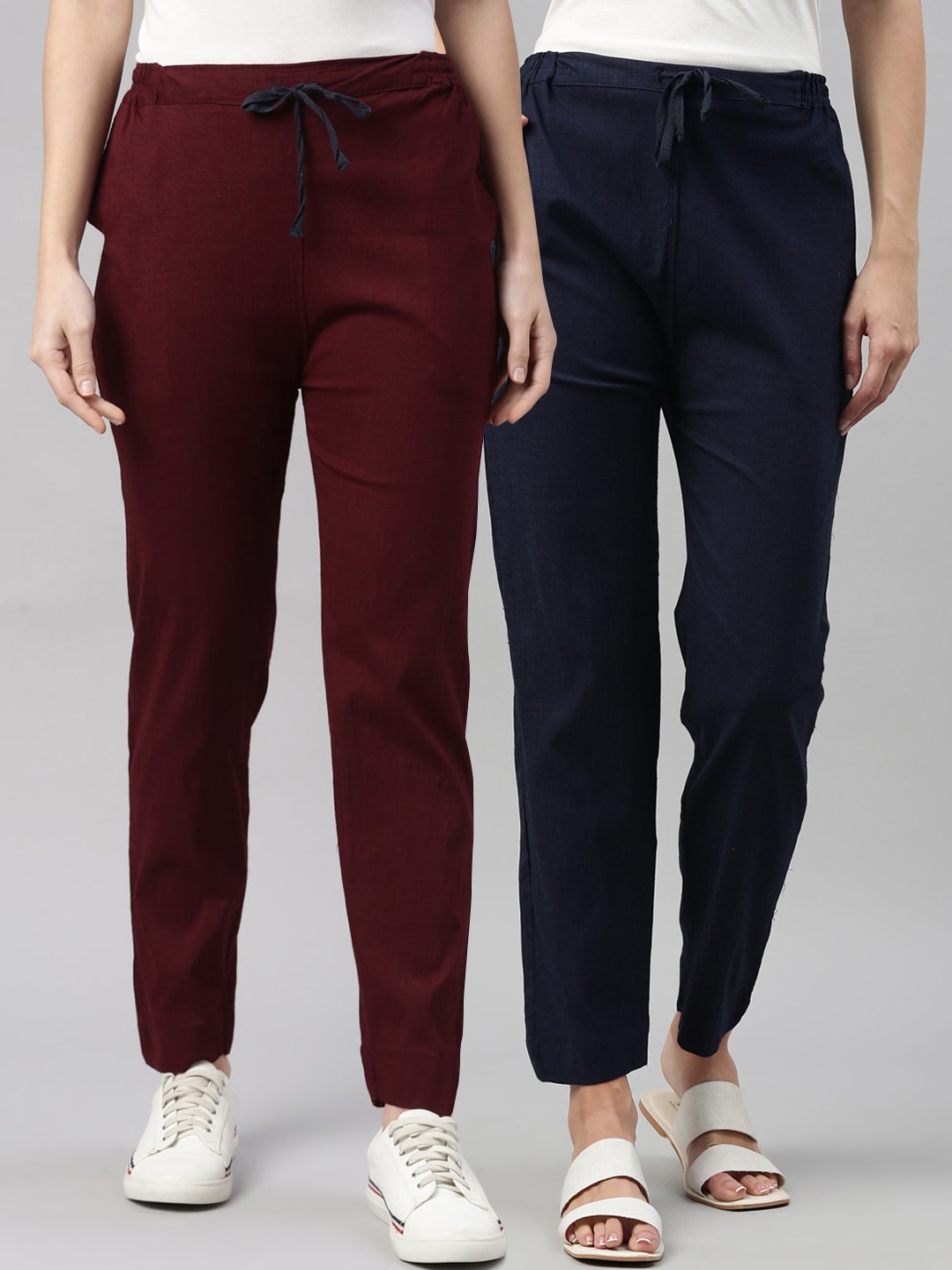 

Kryptic Women Pack of 2 Trousers, Burgundy