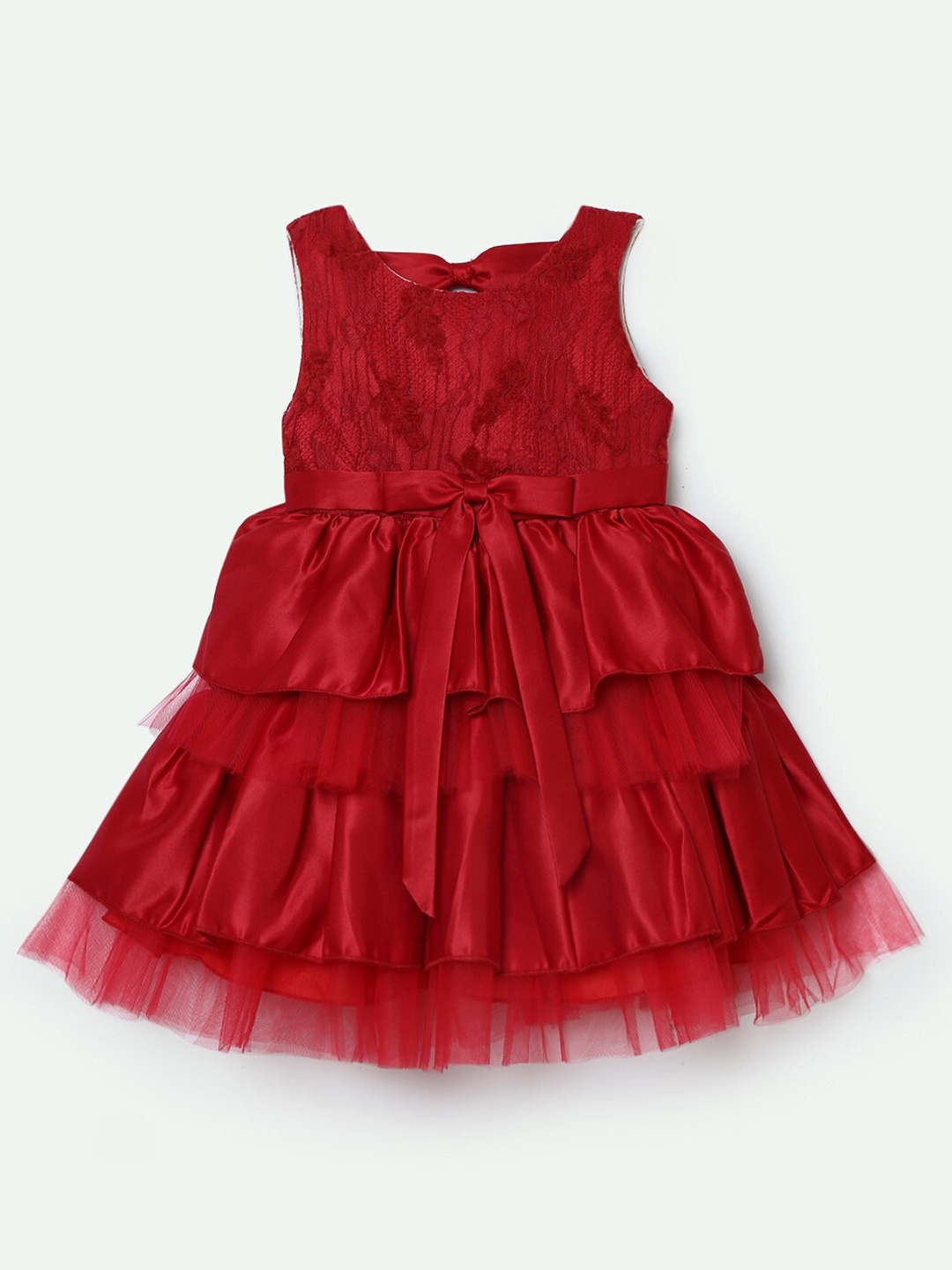 

Hopscotch Red Layered Dress
