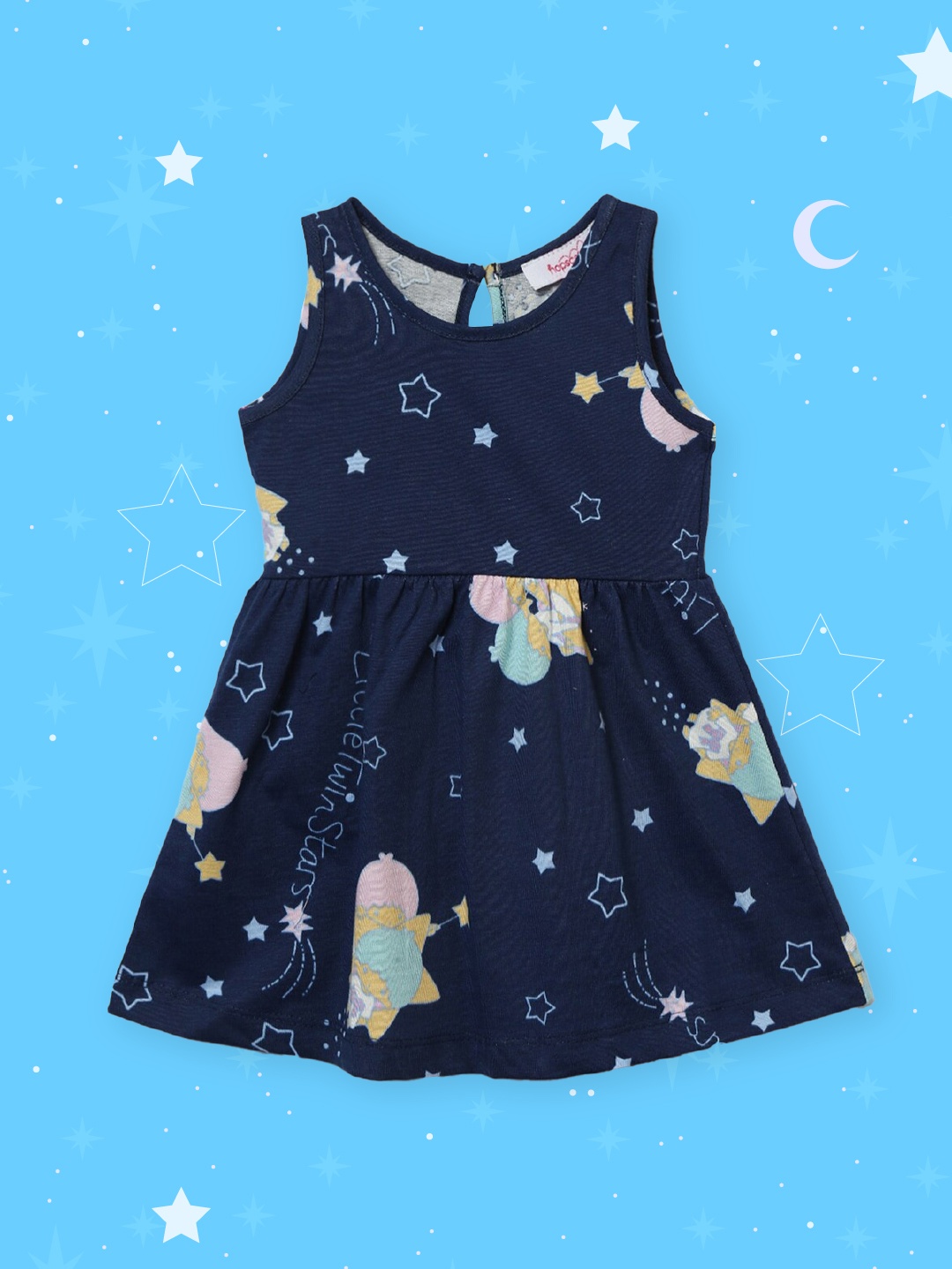 

Hopscotch Blue Star Printed Cotton Dress