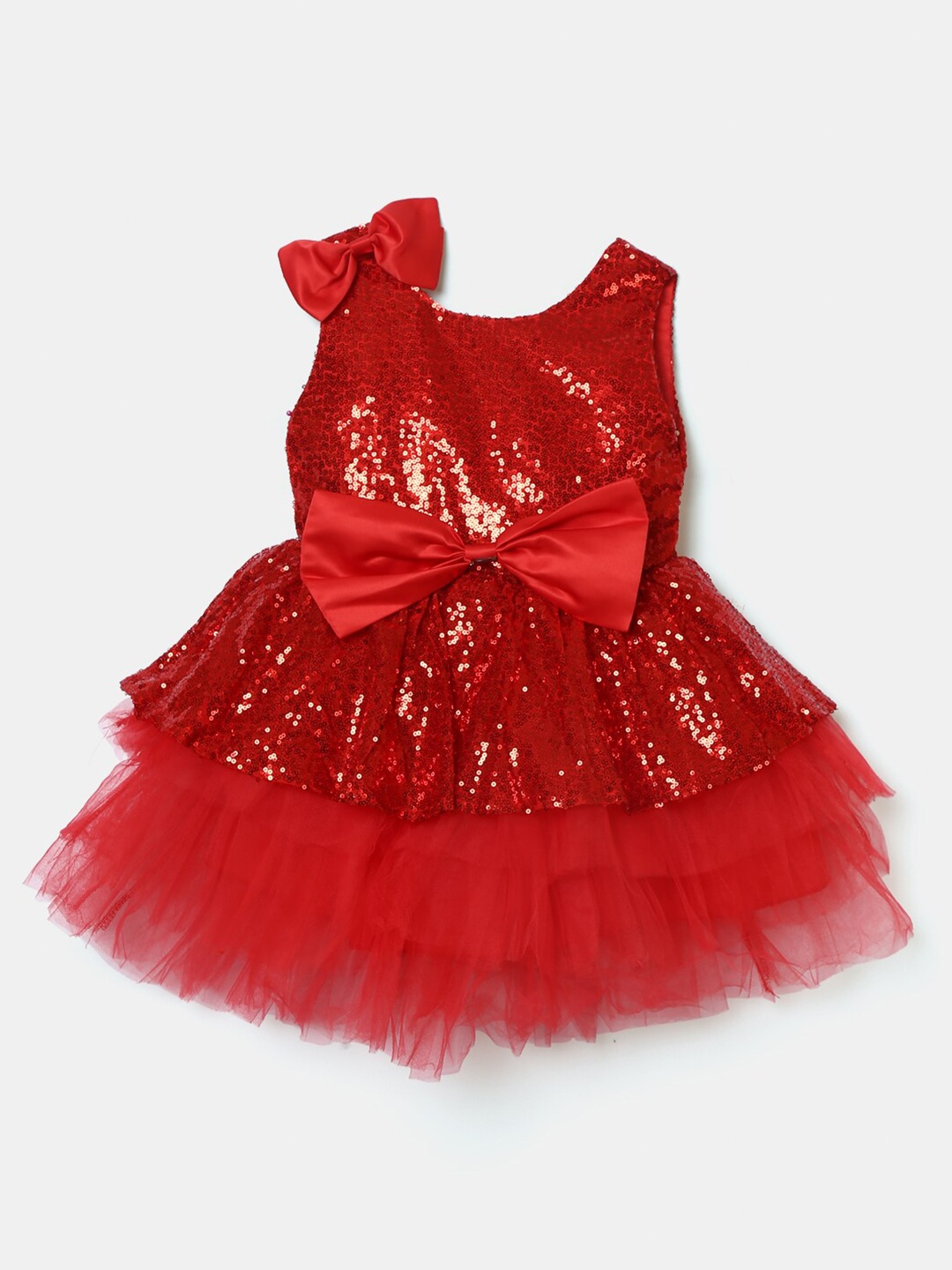 

Hopscotch Girls Red Embellished Round Neck Fit & Flare Dress