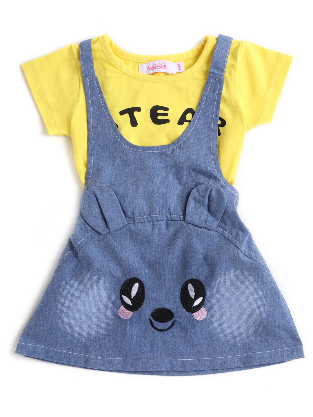 

Hopscotch Yellow & Blue Pinafore Dress