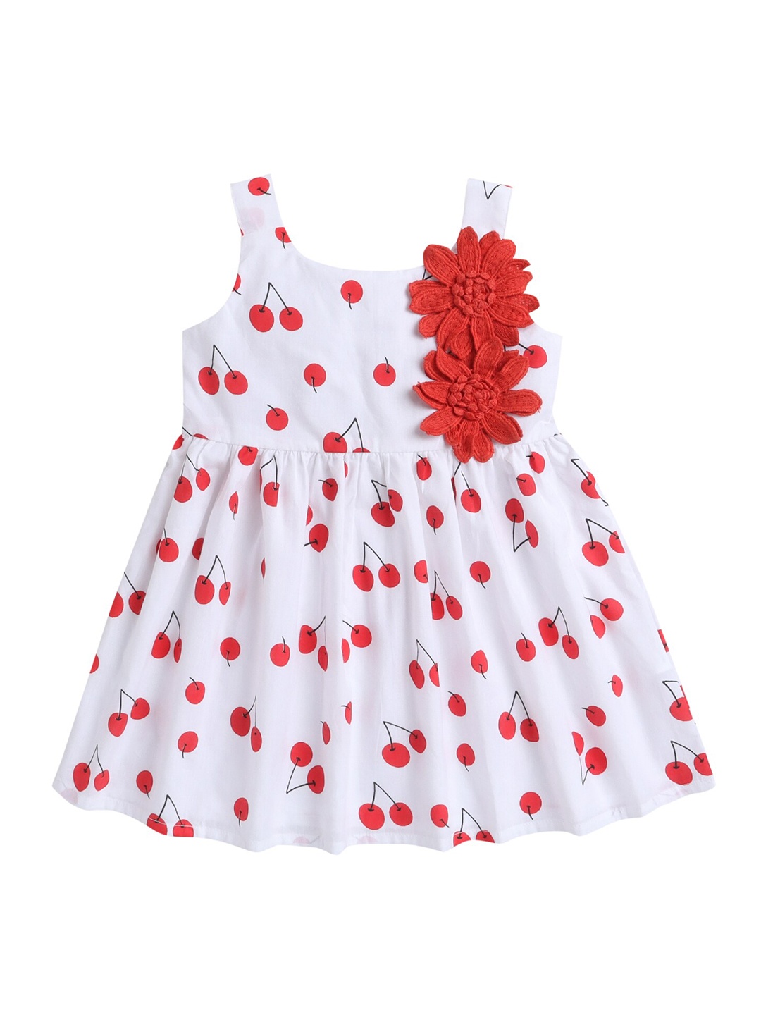 

Hopscotch White & Red A-Line Dress