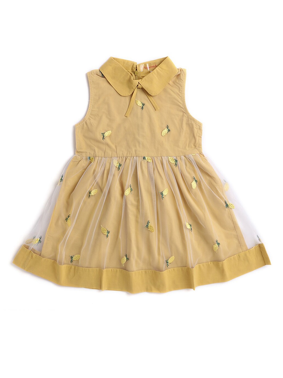 

Hopscotch Girls Yellow Peter Pan Collar Flared Dress