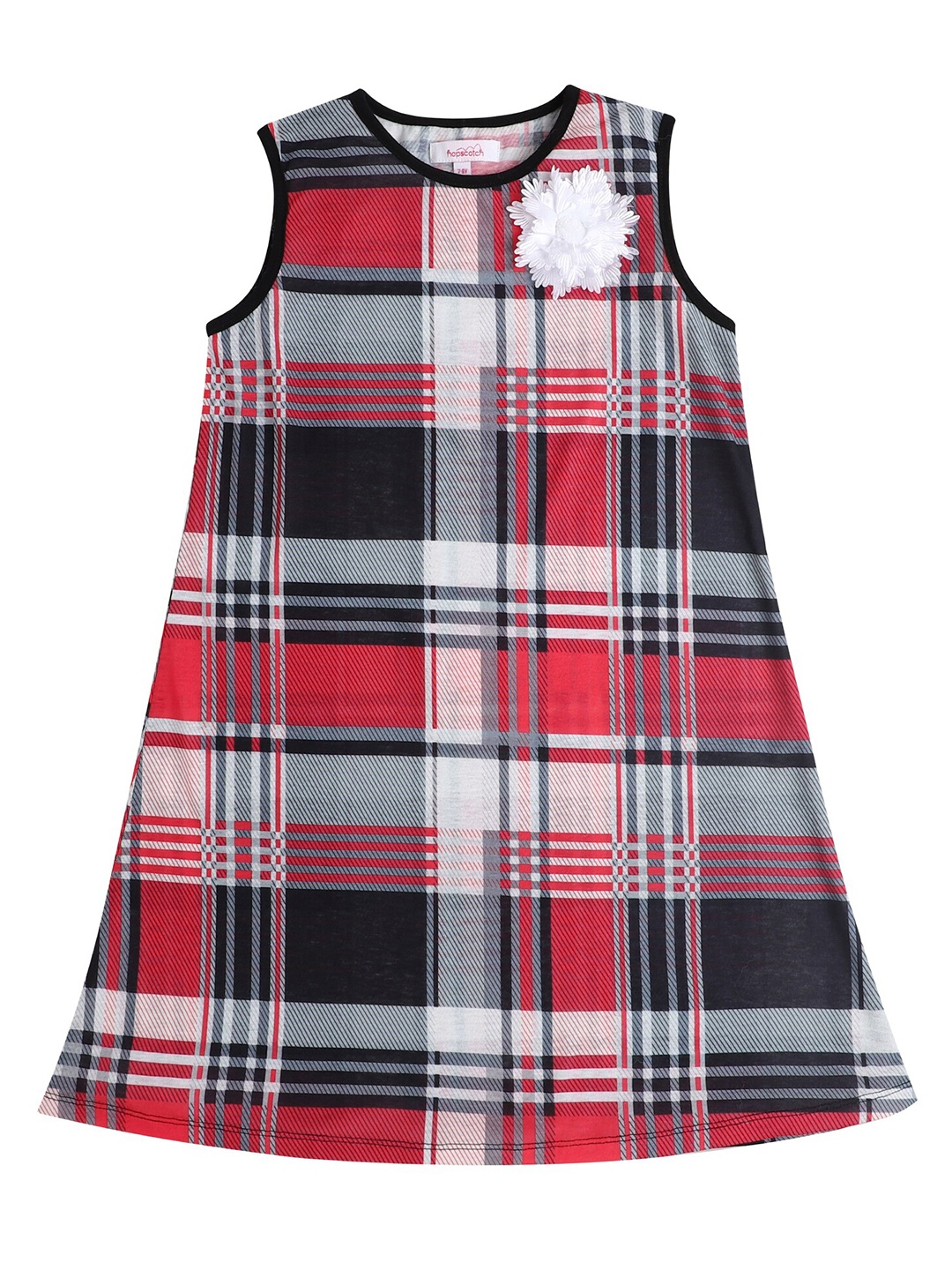 

Hopscotch Purple Checked A-Line Dress