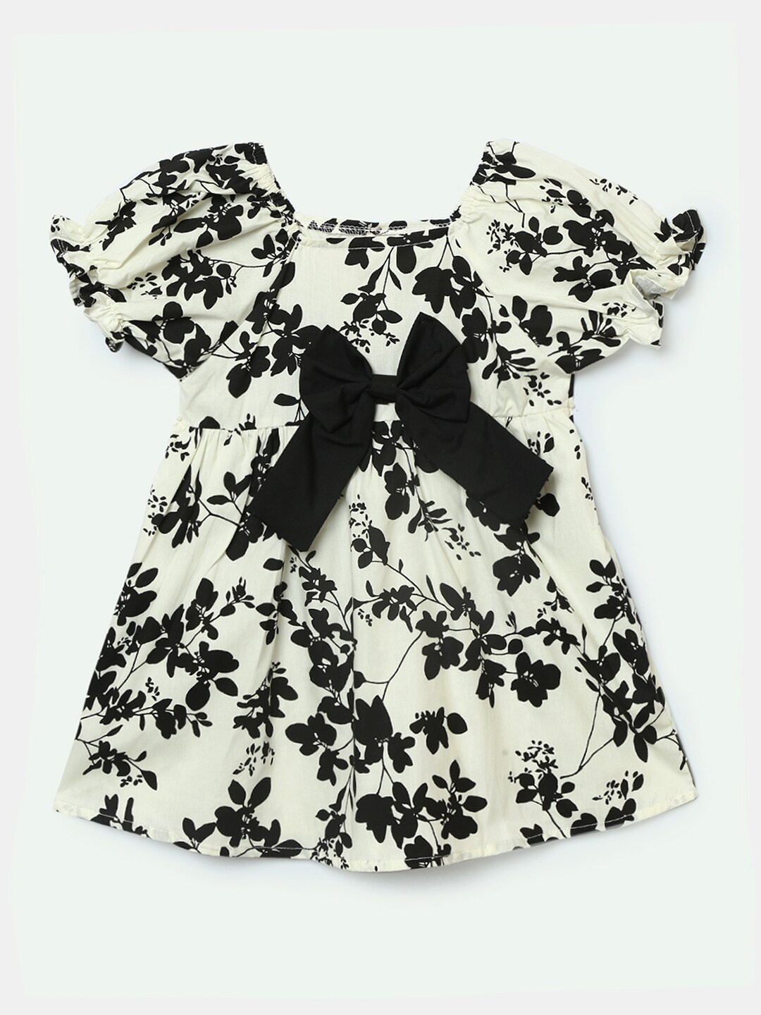 

Hopscotch Girls Black Floral A-Line Dress