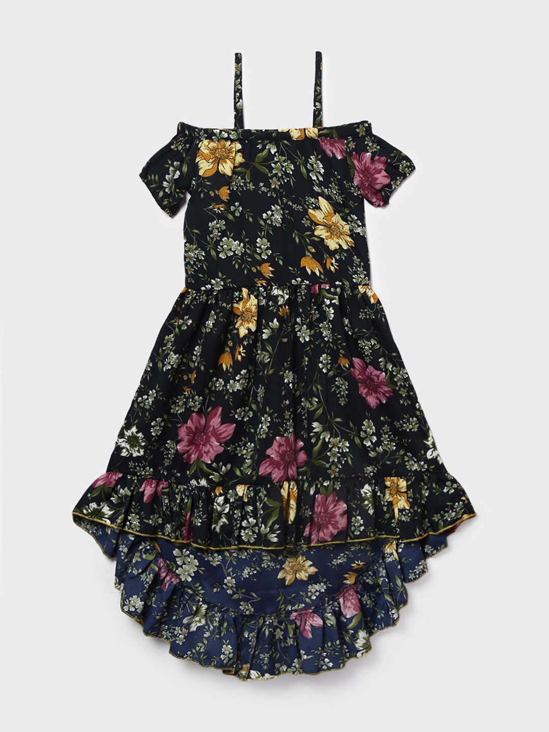 

Hopscotch Black & Yellow Floral Dress