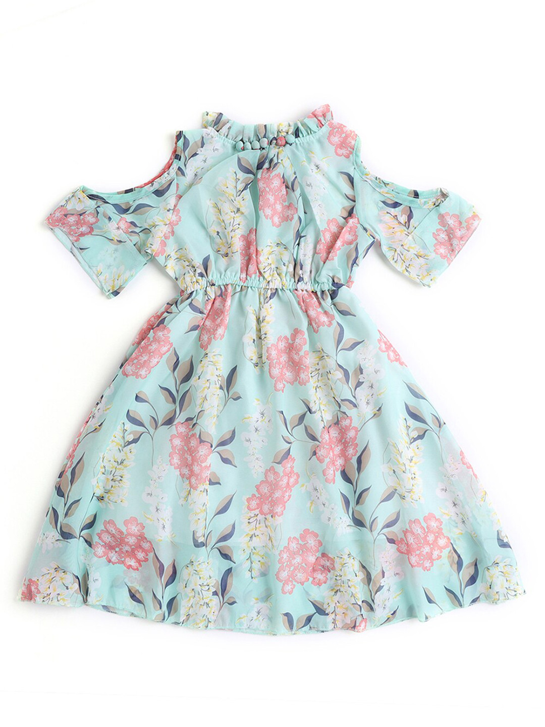 

Hopscotch Girls Green Floral A-Line Dress