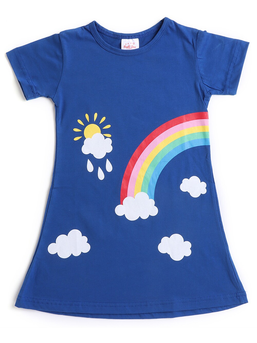 

Hopscotch Girls Blue Printed A-Line Dress