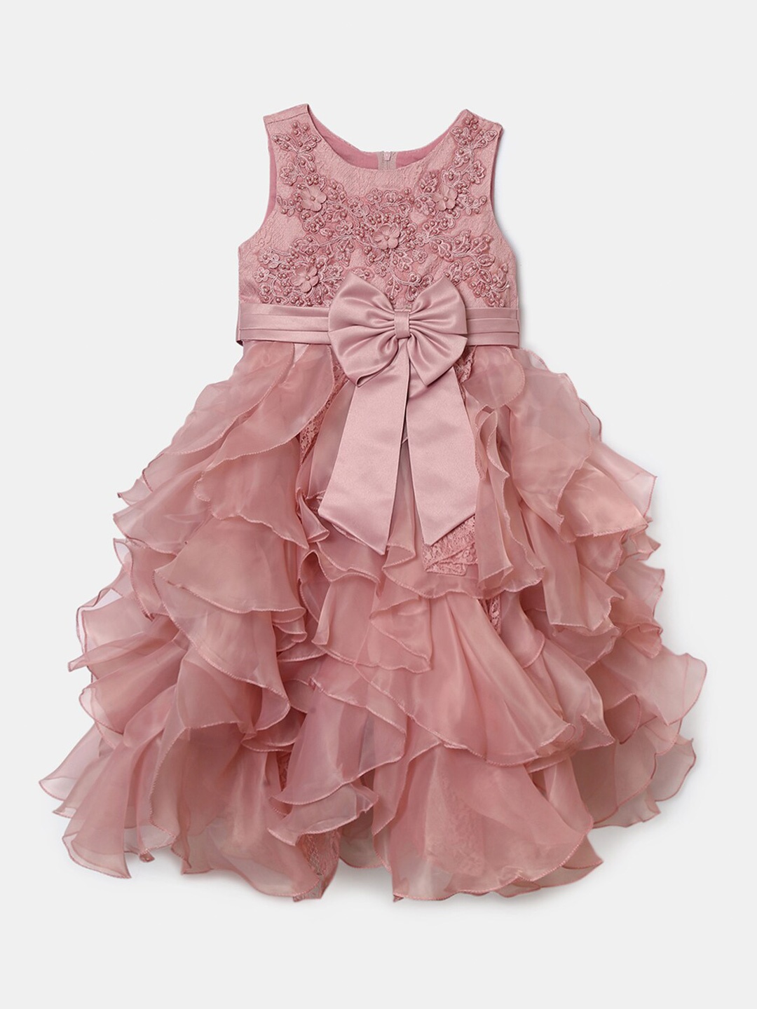 

Hopscotch Girls Pink Embellished Round Neck Fit & Flare Dress
