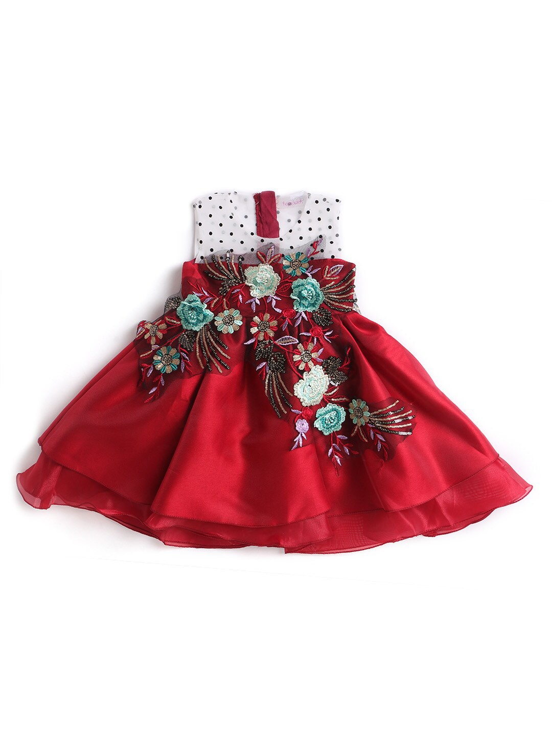 

Hopscotch Red Embellished Dress