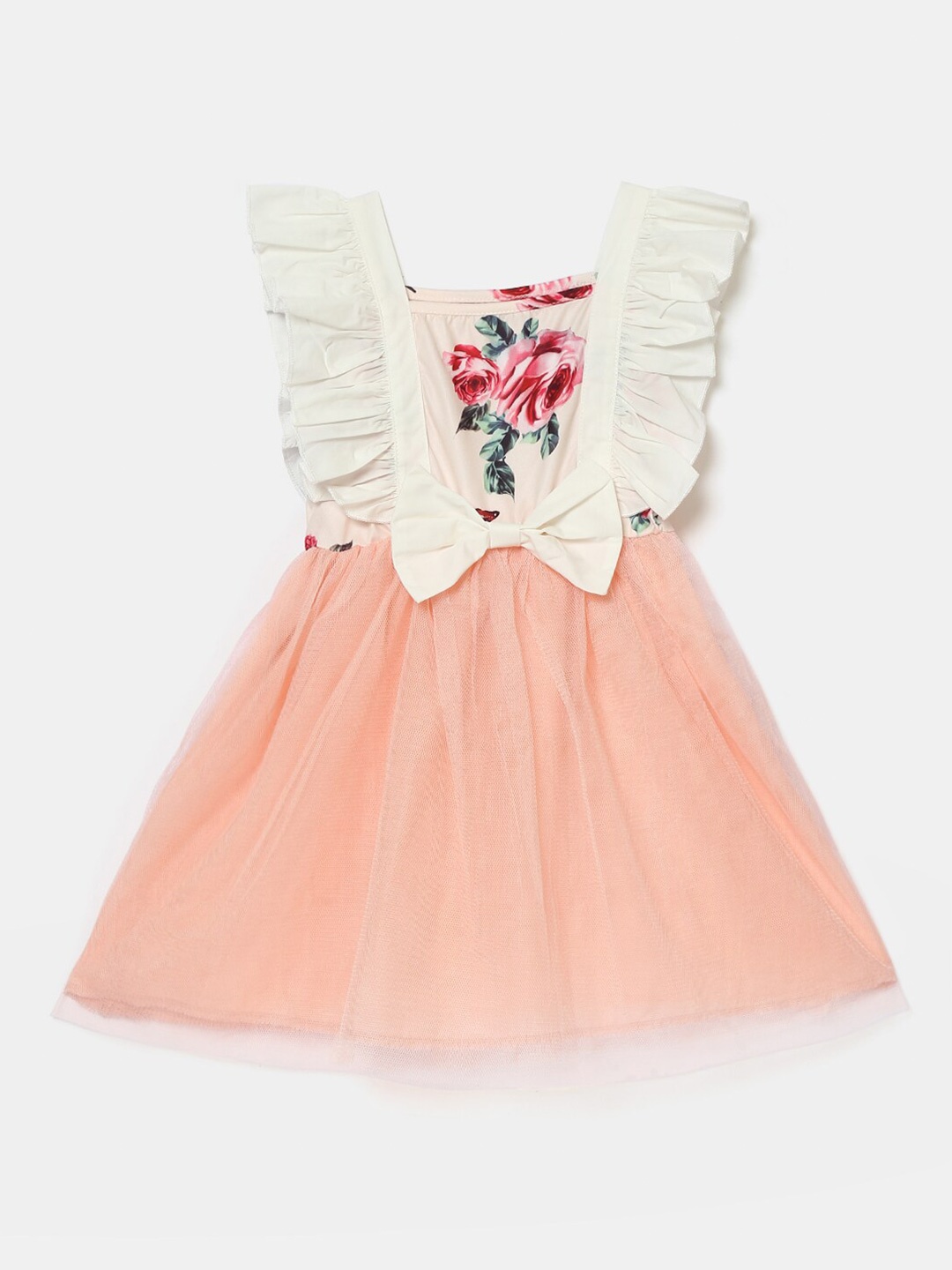 

Hopscotch Pink & Off White Colourblocked Dress