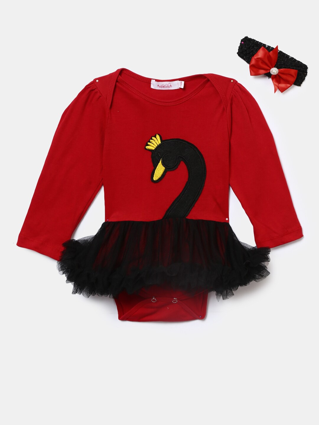 

Hopscotch Girls Printed Red Dress