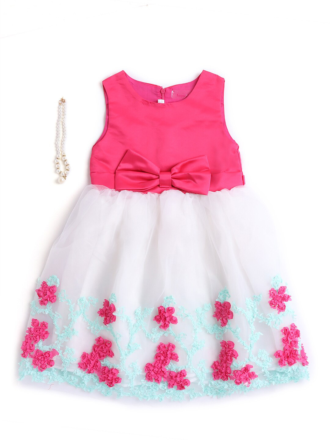 

Hopscotch Pink & White Colourblocked Dress
