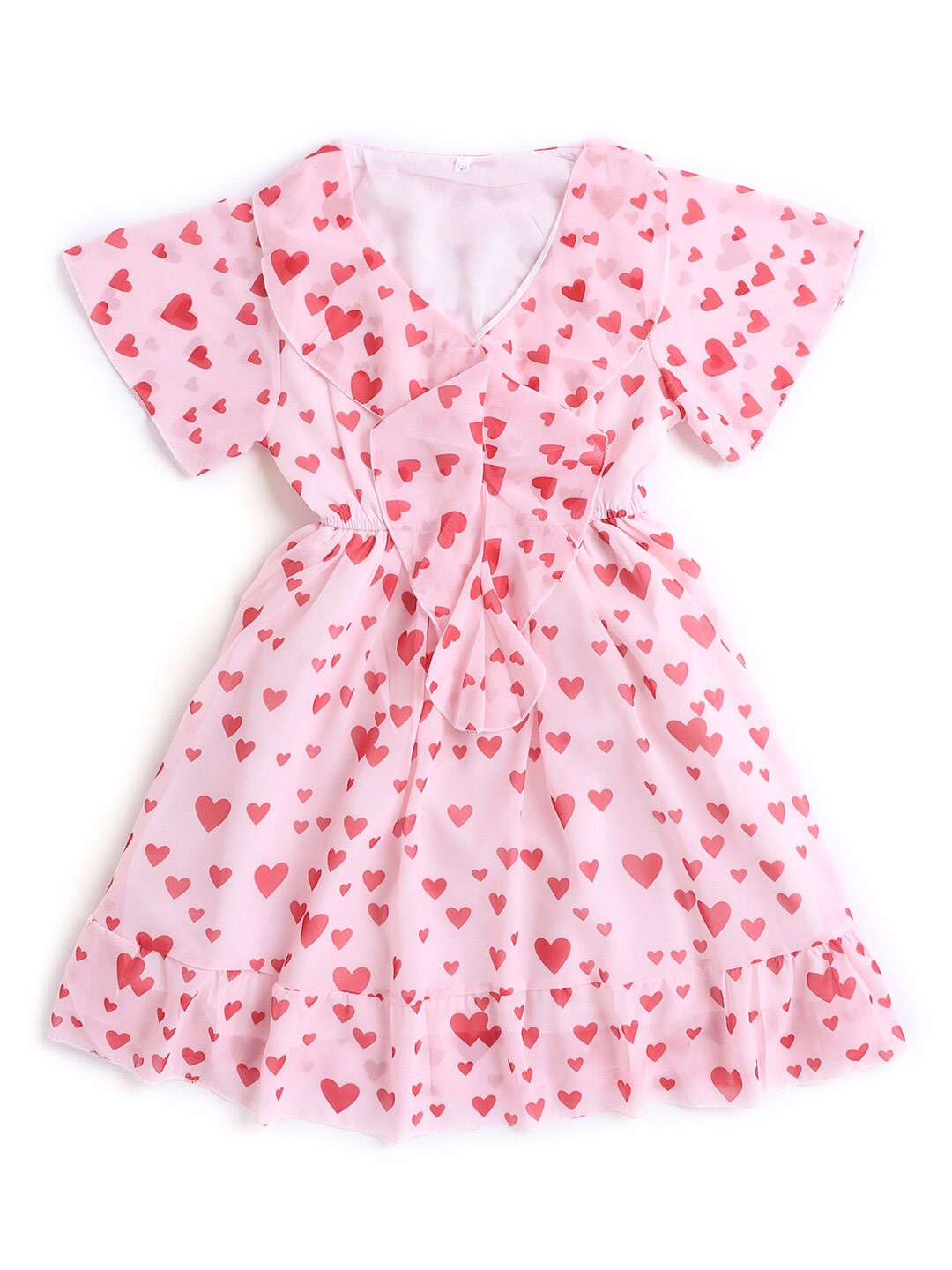 

Hopscotch Girls Pink Printed Dress