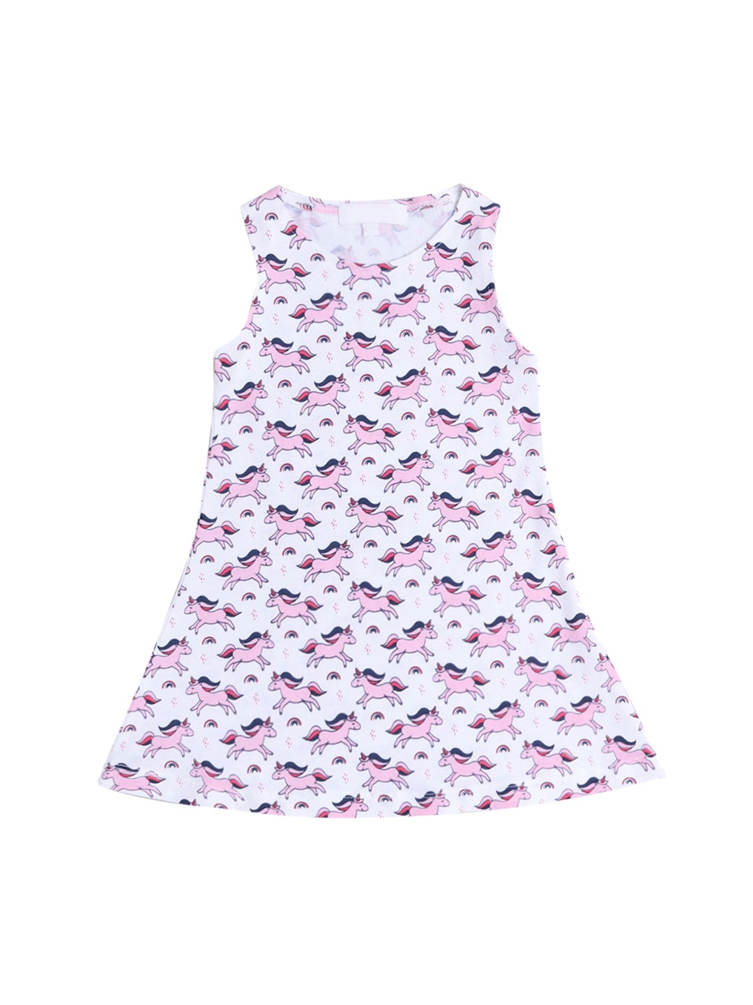 

Hopscotch White & Pink Unicorn Print T-shirt Dress