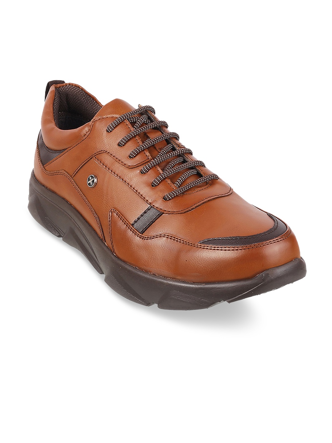 

Metro Men Tan Solid Regular Derby Shoes