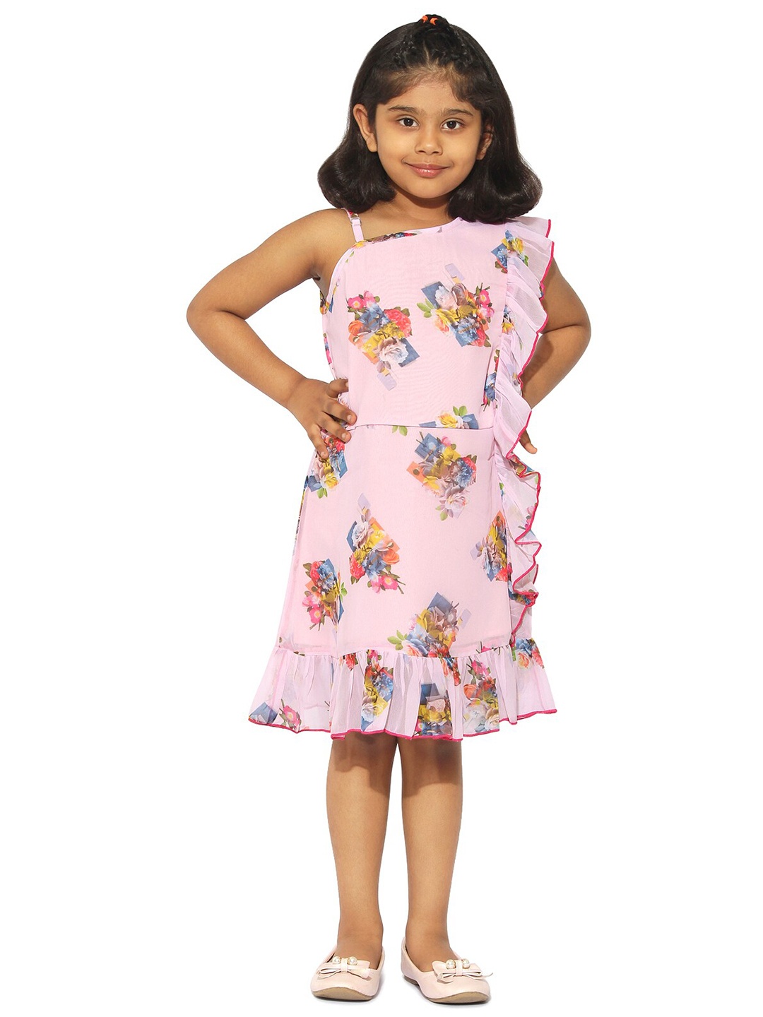 

Stylo Bug Pink Floral A-Line Dress