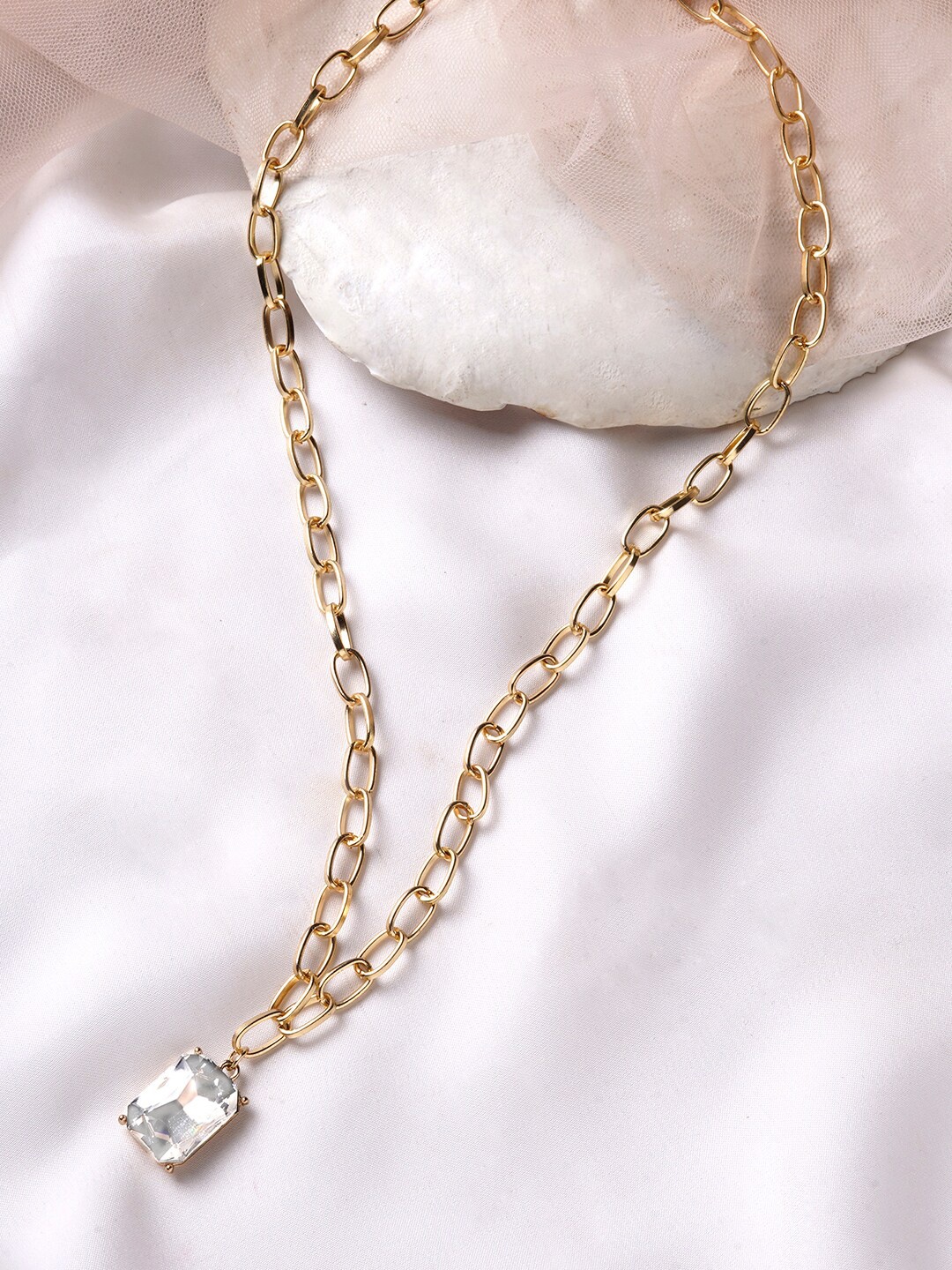 

BEWITCHED Gold-Toned & White Charm Necklace