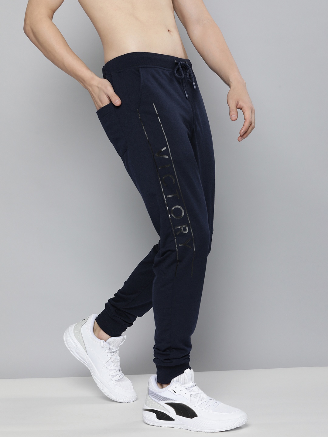 

Harvard Men Navy Blue Printed Joggers