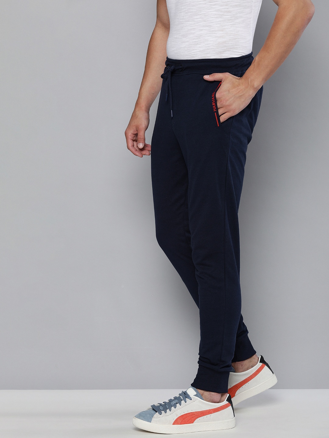 

Harvard Men Navy Blue Solid Joggers