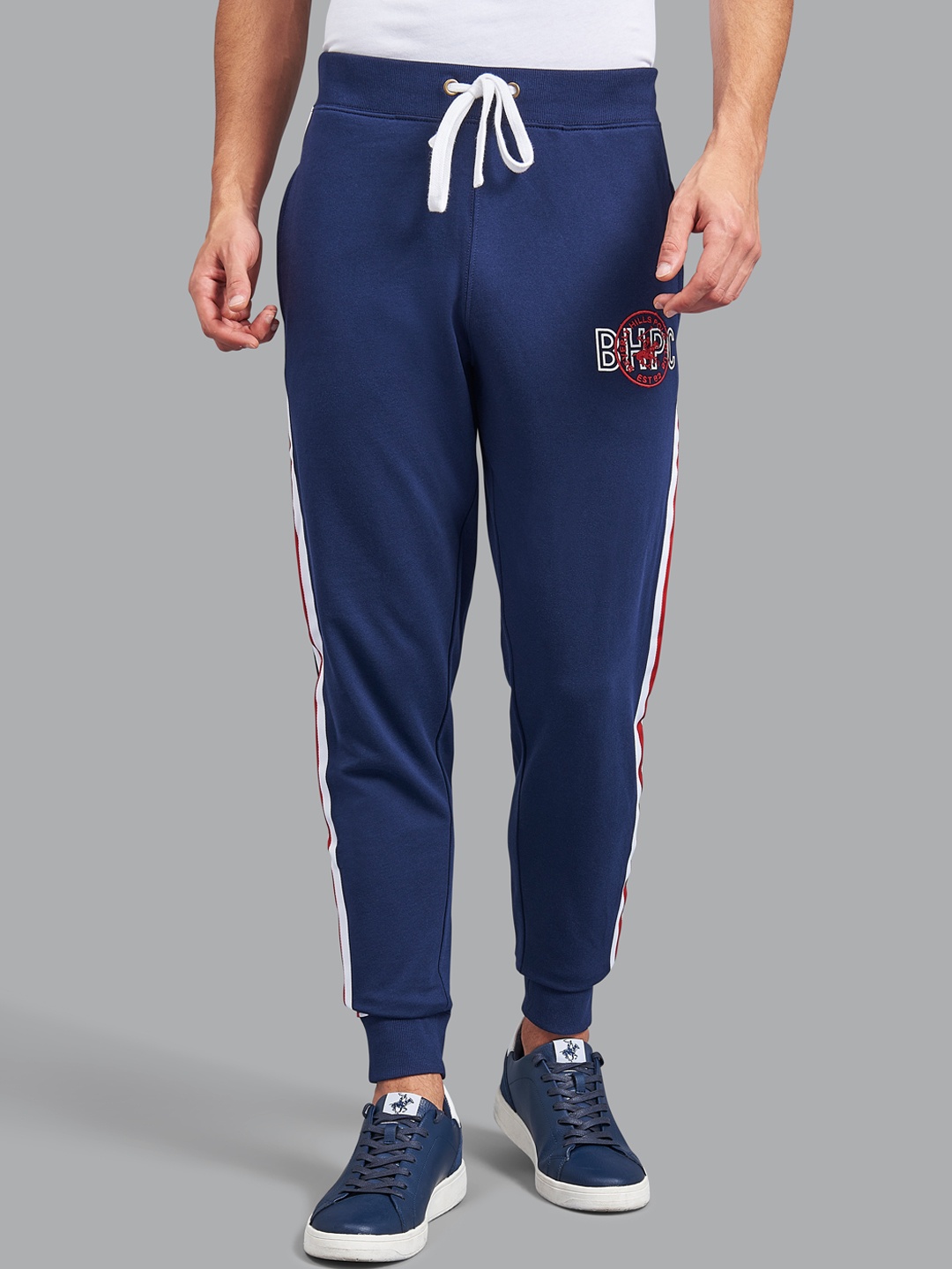 

Beverly Hills Polo Club Men Navy Blue Solid Cotton Joggers