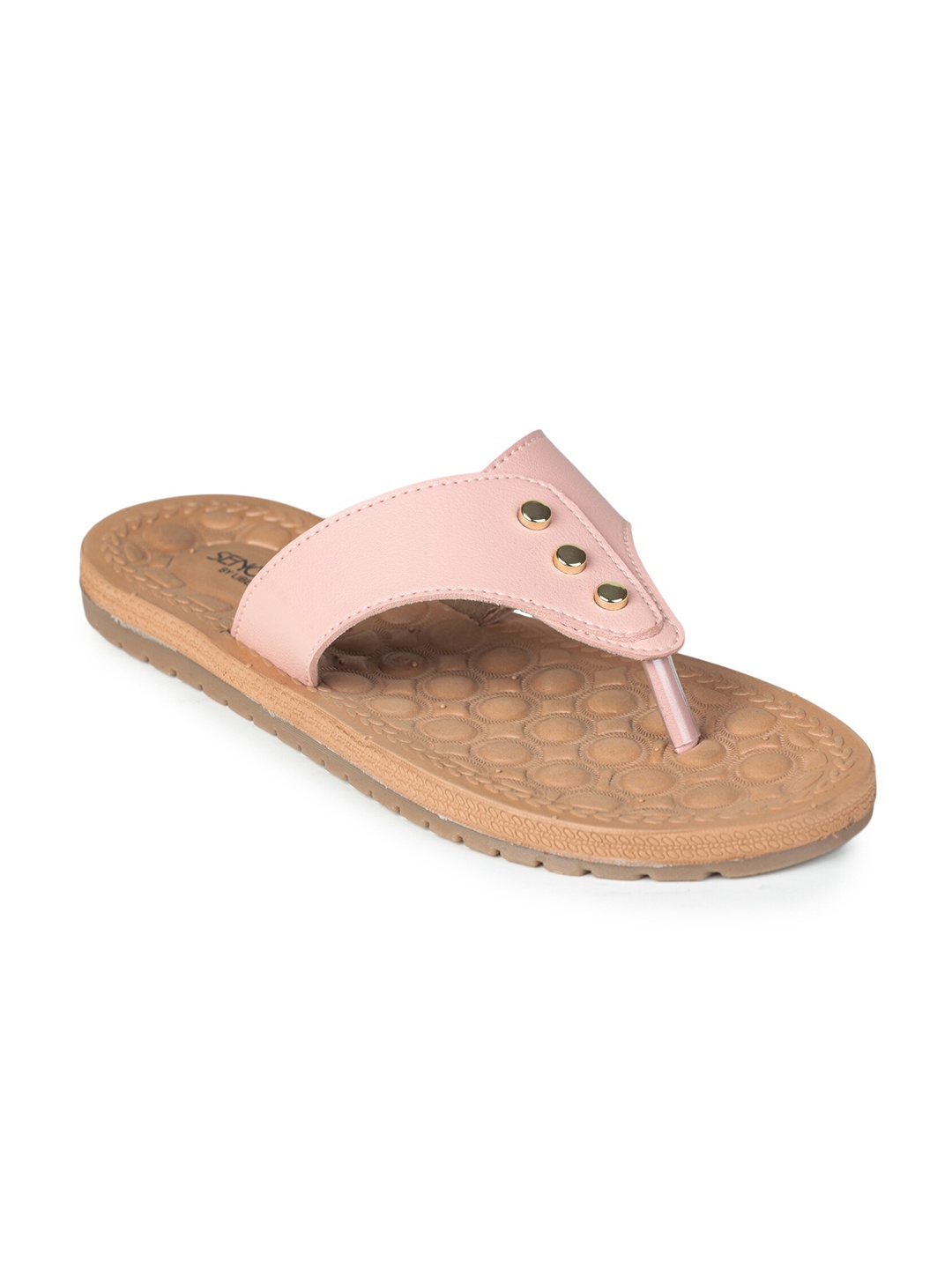 

Liberty Women Pink & Gold-Toned Rubber Thong Flip-Flops