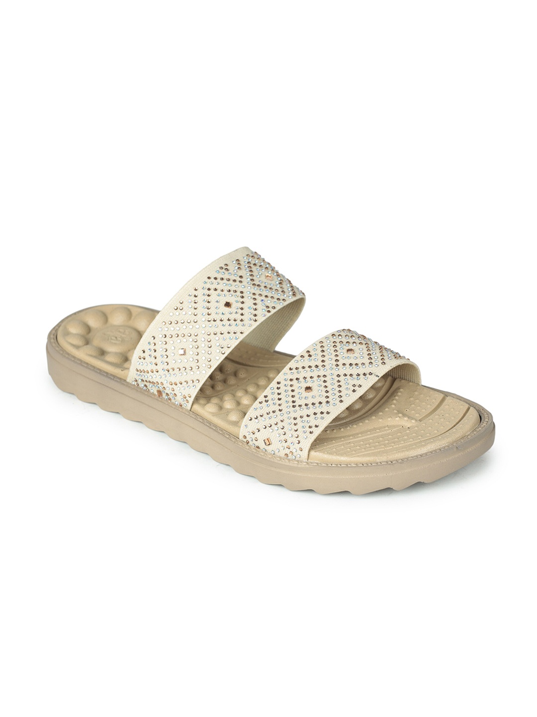 

Liberty Women Beige Embellished Open Toe Flats