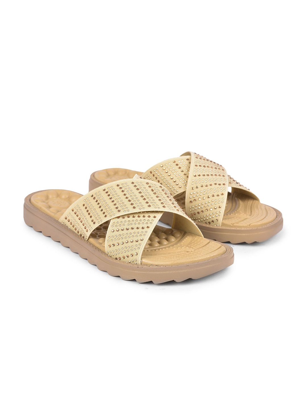 

Liberty Women Beige Textured Open Toe Flats