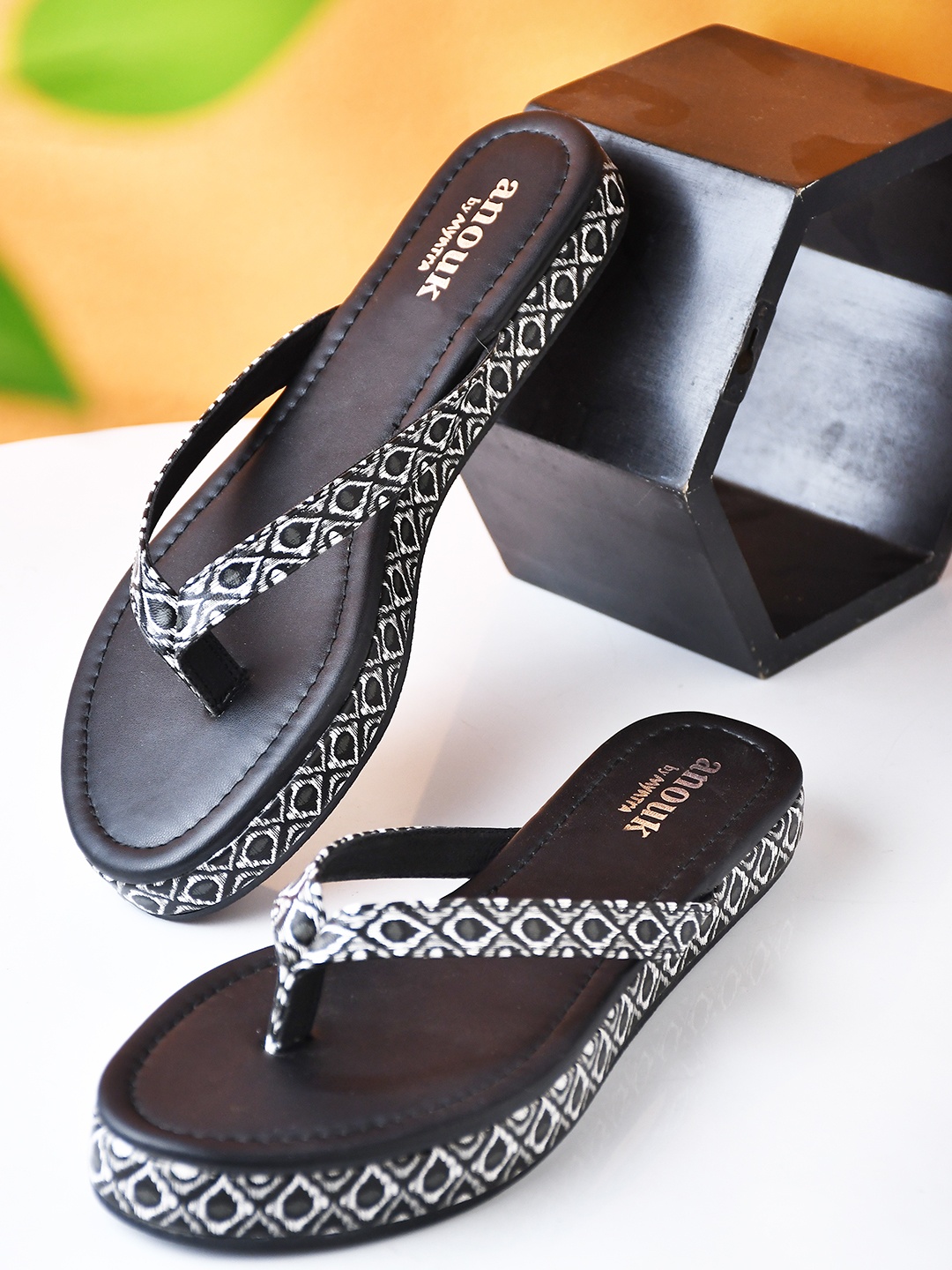 

Anouk Women Black Open Toe Flats