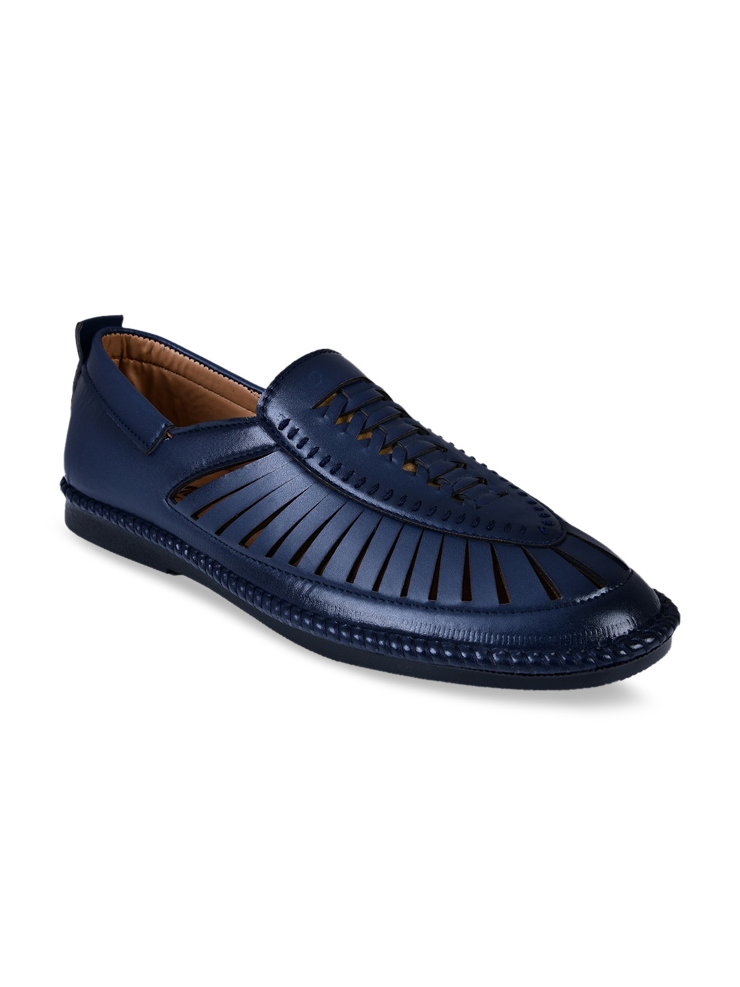 

TREEMODA Men Blue Woven Design Loafers