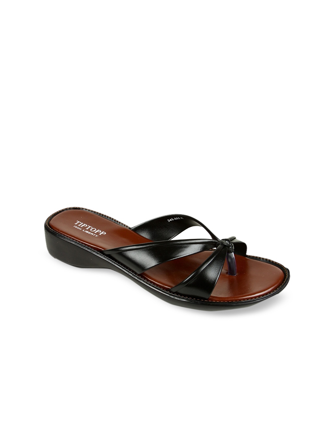 

Liberty Black PU Wedge Sandals with Laser Cuts