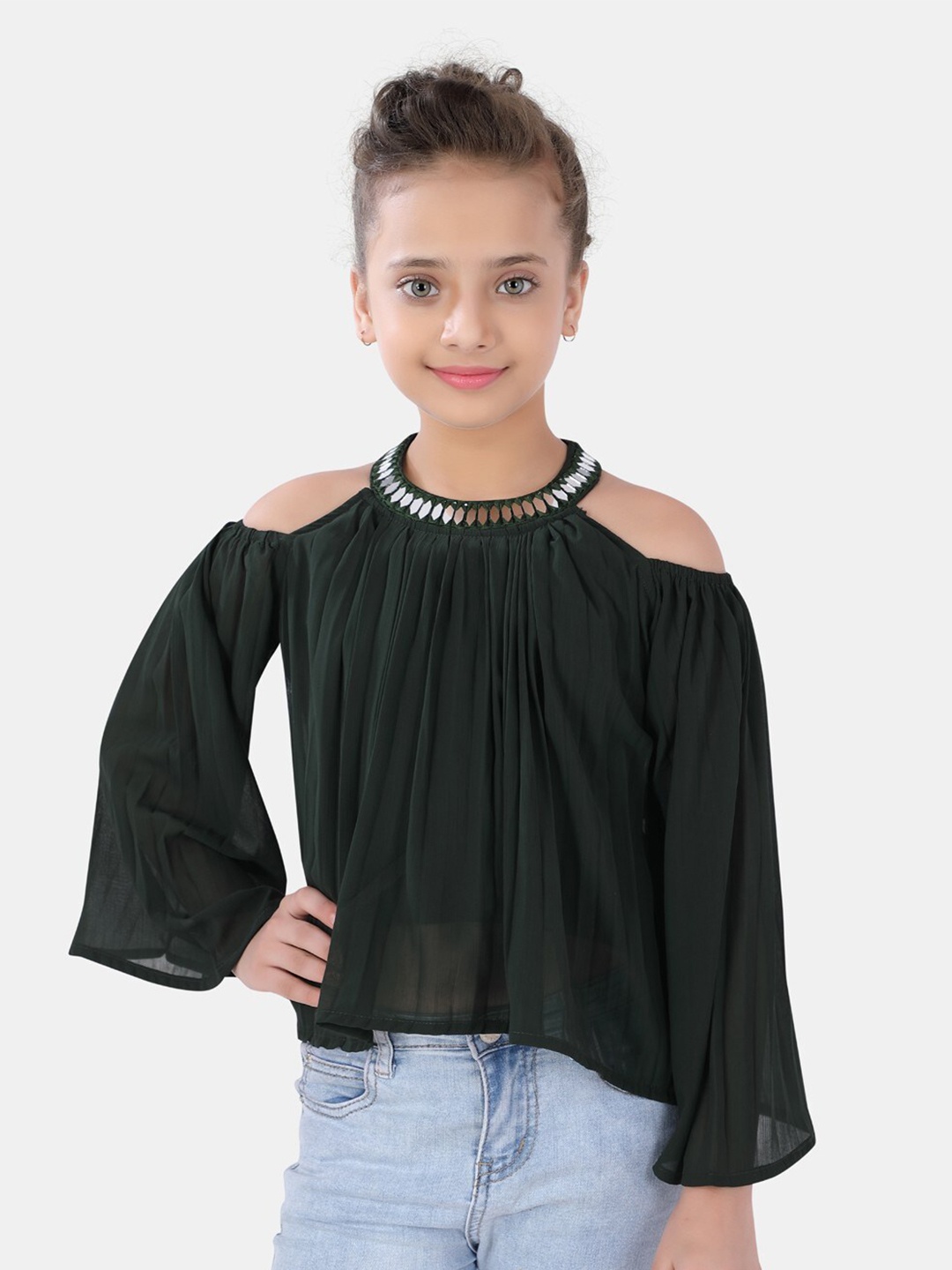 

POPLINS Green Halter Neck Top