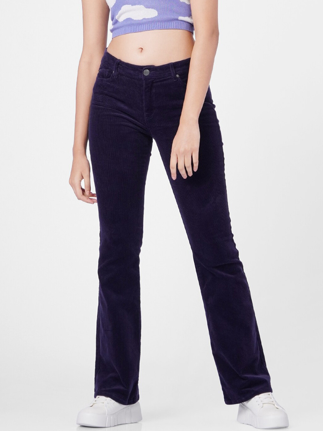 

ONLY Women Blue Flared High-Rise Stretchable Jeans