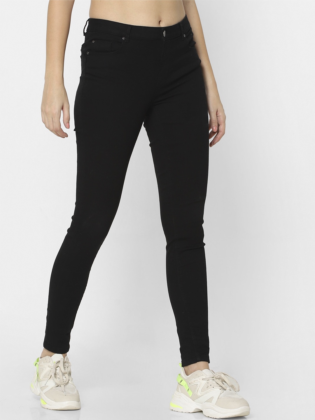 

ONLY Women Black Skinny Fit High-Rise Stretchable Jeans
