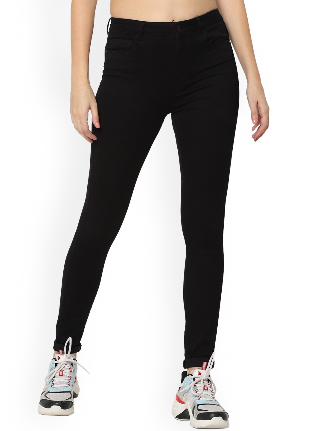 

ONLY Women Black Skinny Fit High-Rise Stretchable Jeans