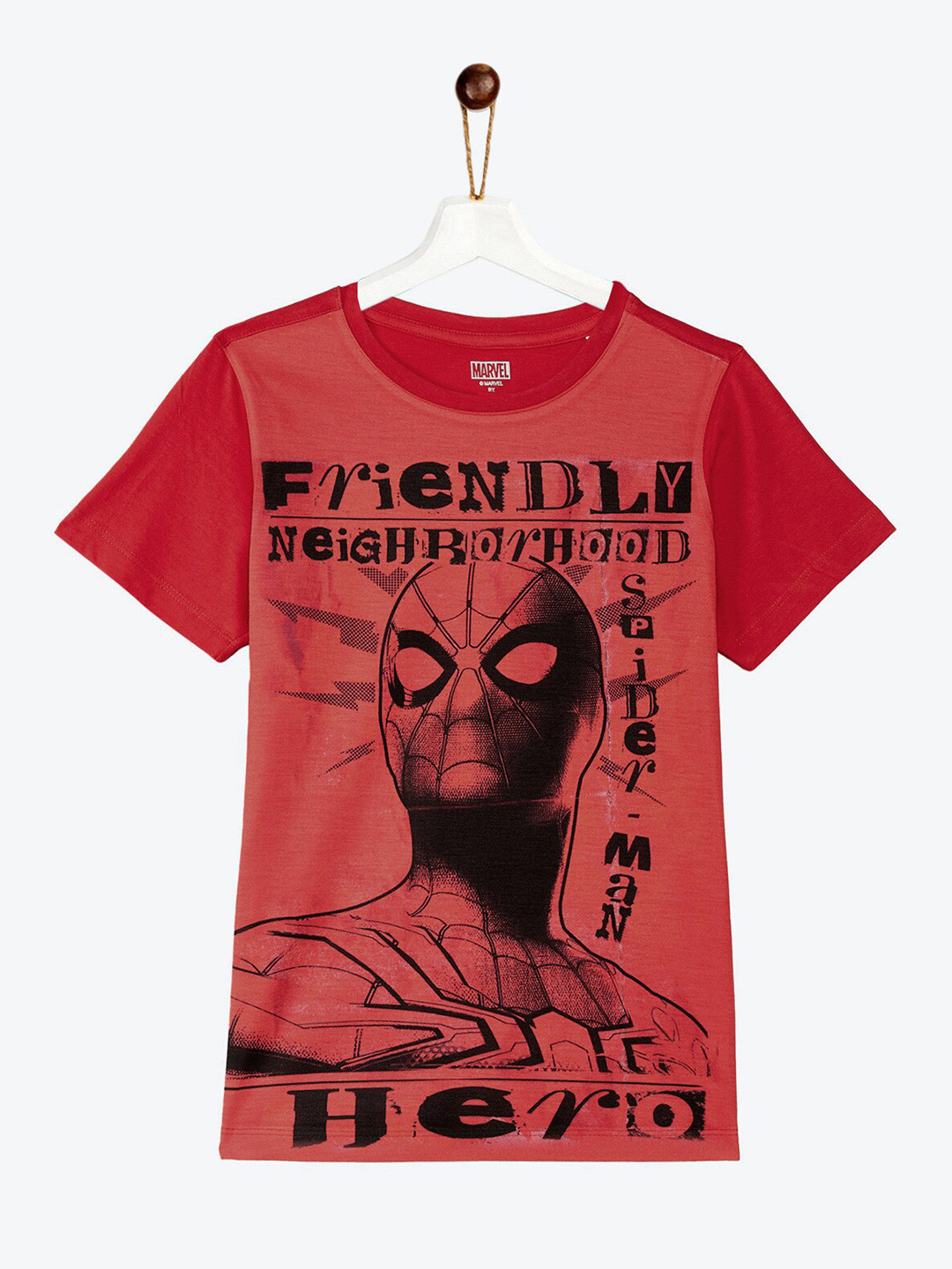 

YK Marvel Boys Red & Black Spider-Man Printed T-shirt