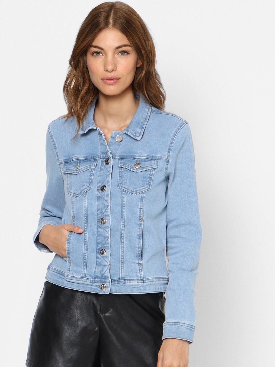 

ONLY Women Blue Washed Denim Jacket