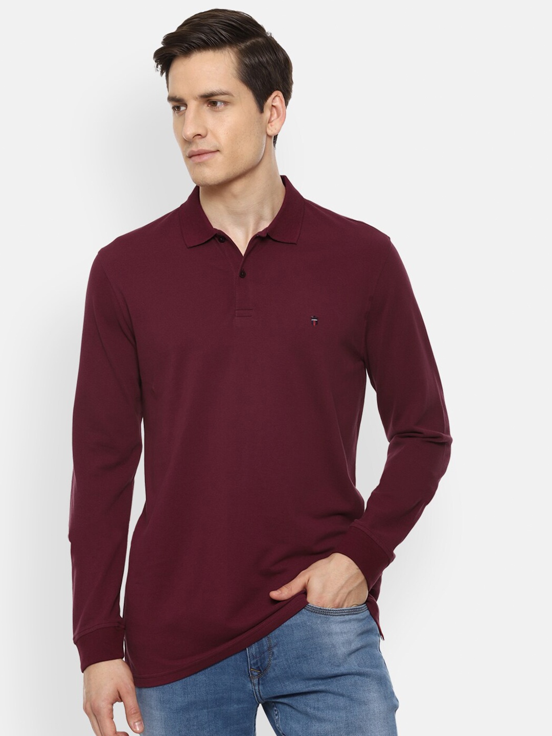 

Louis Philippe Sport Men Maroon Polo Collar Slim Fit T-shirt