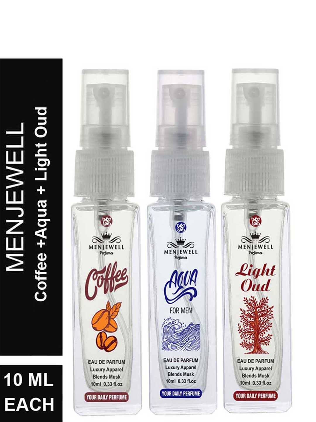 

Menjewell Men Pack of 3 Perfumes 30ml, Transparent