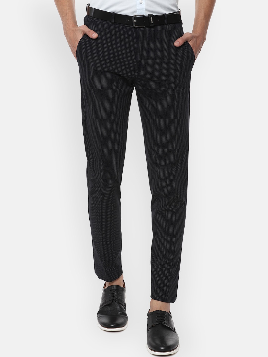 

Louis Philippe Sport Men Black Regular Fit Textured Trousers