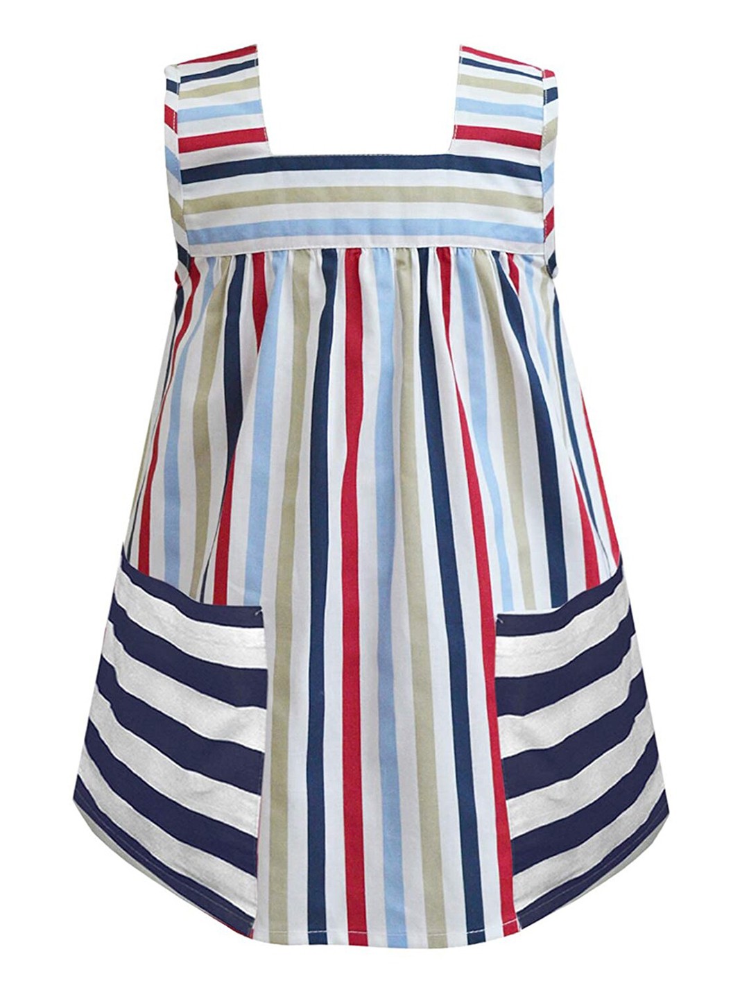 

A.T.U.N Multicoloured Striped A-Line Dress, Multi