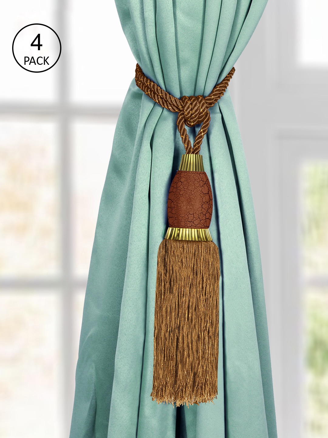 

Story@home Set of 4 Brown Curtain Tiebacks
