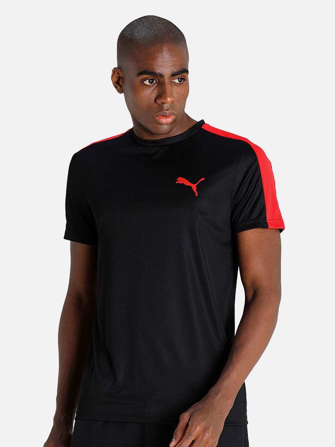 

Puma Men Black & Red Active Panel T-shirt