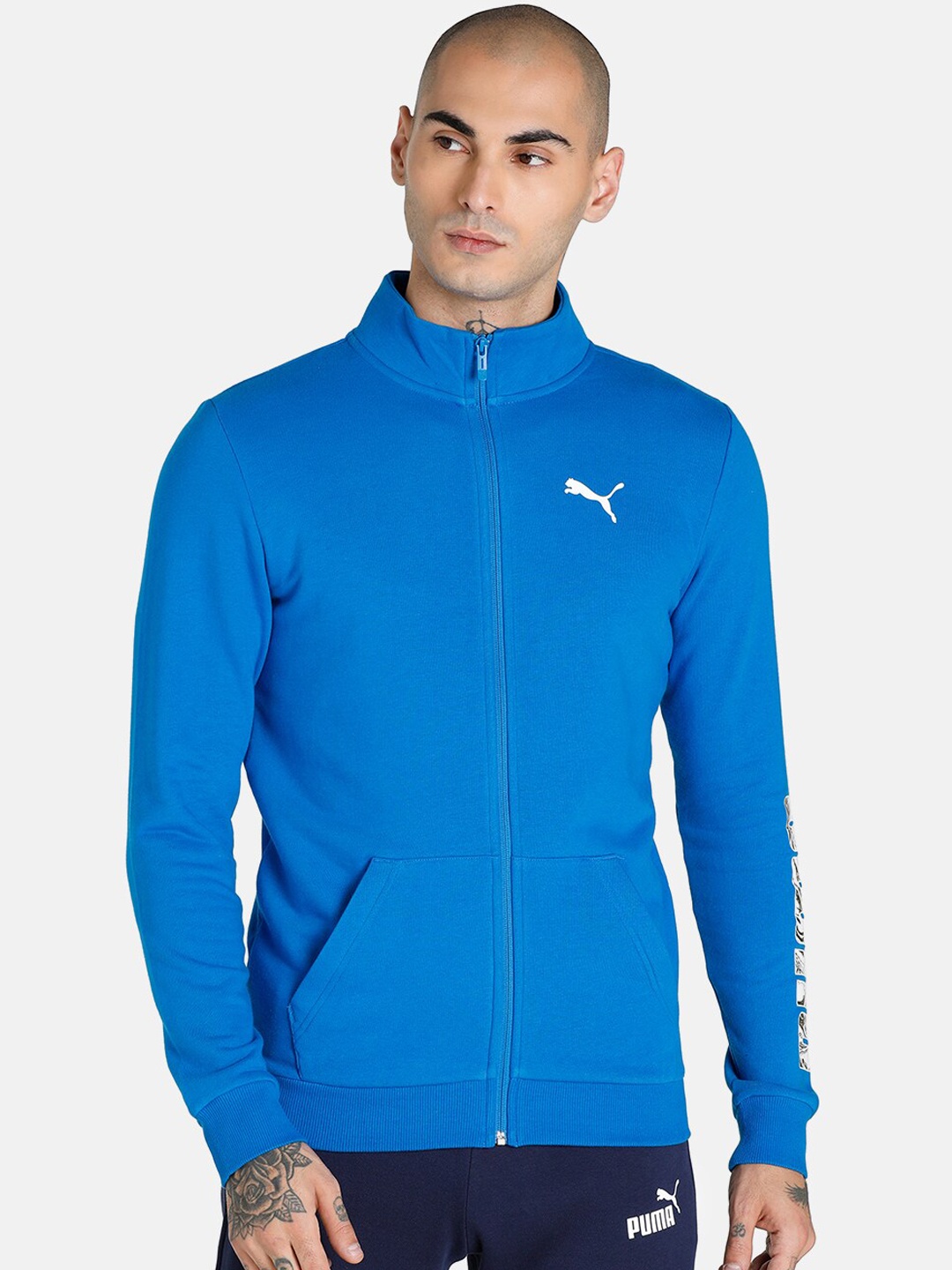 

Puma Men Blue Brand Logo Sporty Track Jacket