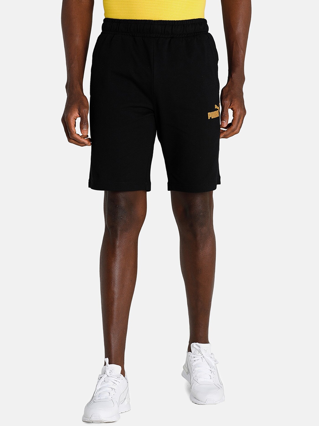 

Puma Men Black Slim Fit Graphic Sports Shorts