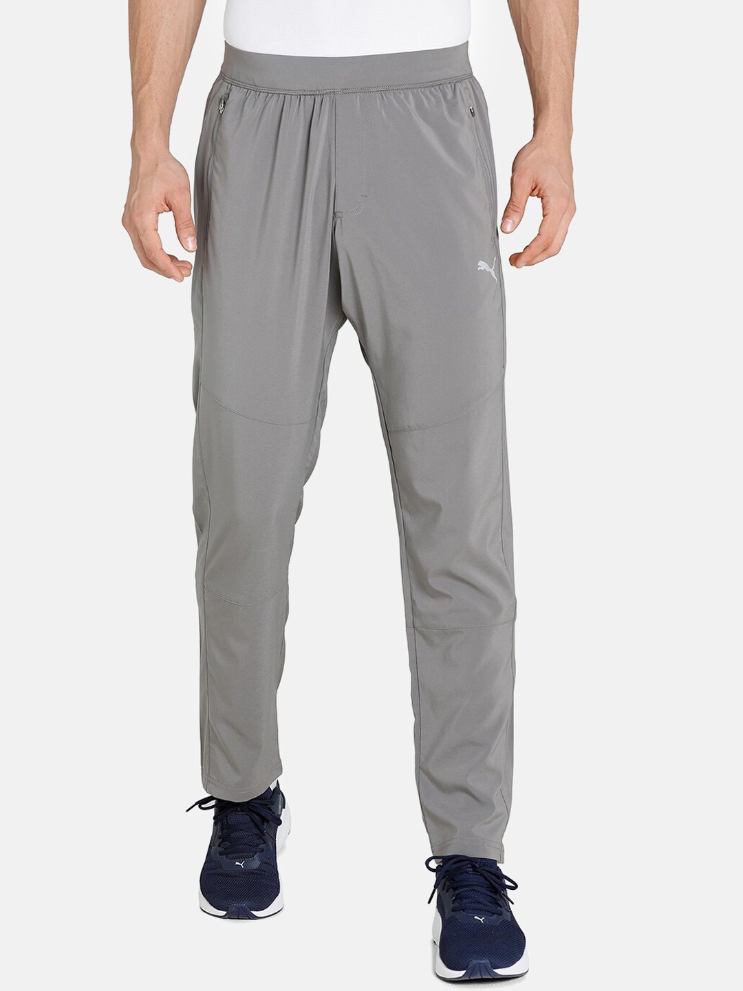 

PUMA Men Grey Solid Regular Fit Track Pants